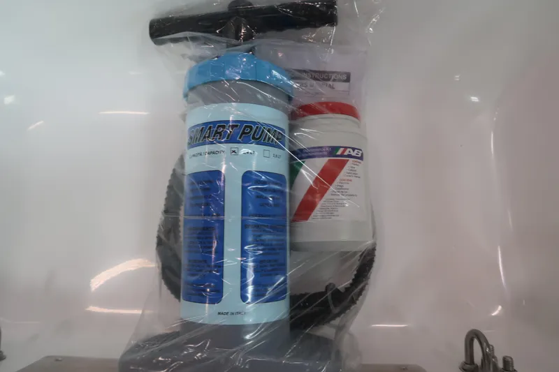 Slide: The Image of Manual pump and accessories for AB Inflatables Oceanus 14 VST 2024 model. - 3