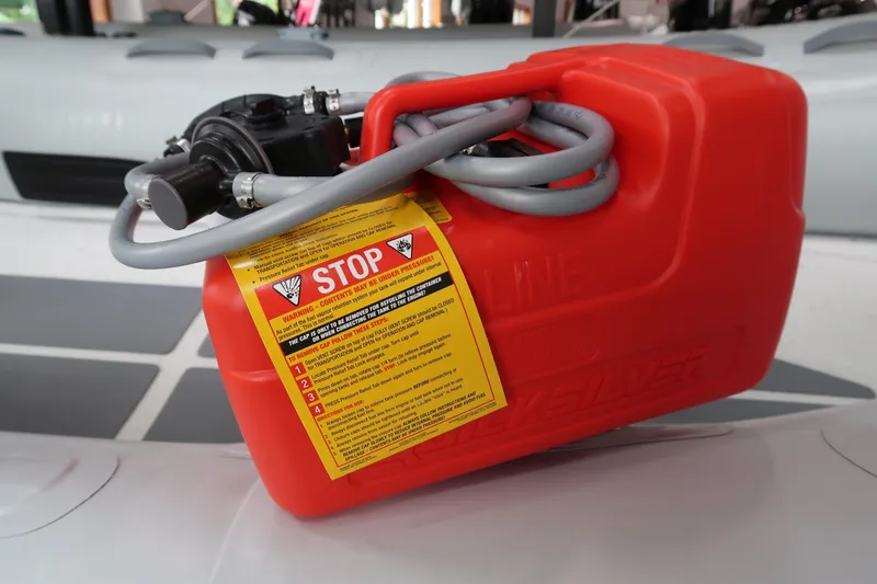 Slide: The Image of Red fuel tank on AB Inflatables Ventus 10 VL 2024 model boat. - 4