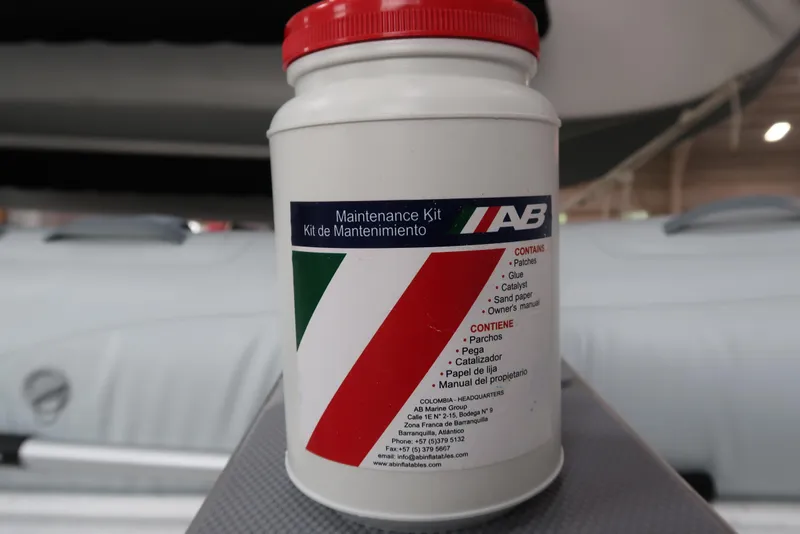 Slide: The Image of AB Inflatables Ventus 10 VL 2024 maintenance kit container with red lid. - 5