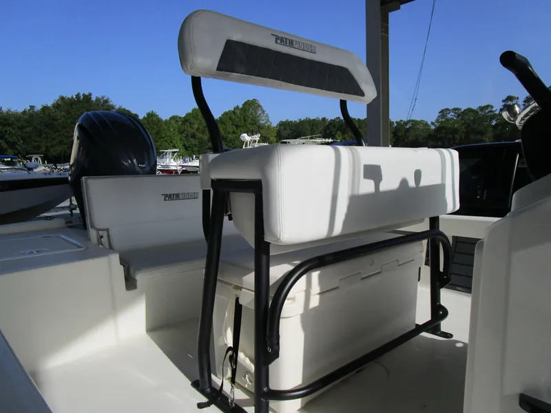 Slide: The Image of 2024 Pathfinder TRS 2200 boat interior with seating and storage. - 4