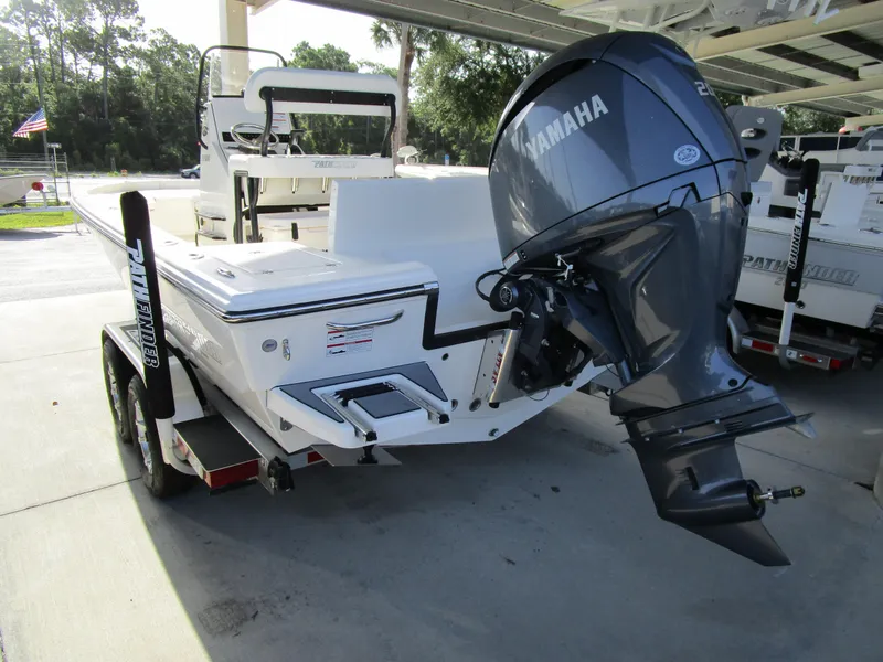 Slide: The Image of 2024 Pathfinder TRS 2200 boat with Yamaha engine on trailer. - 6