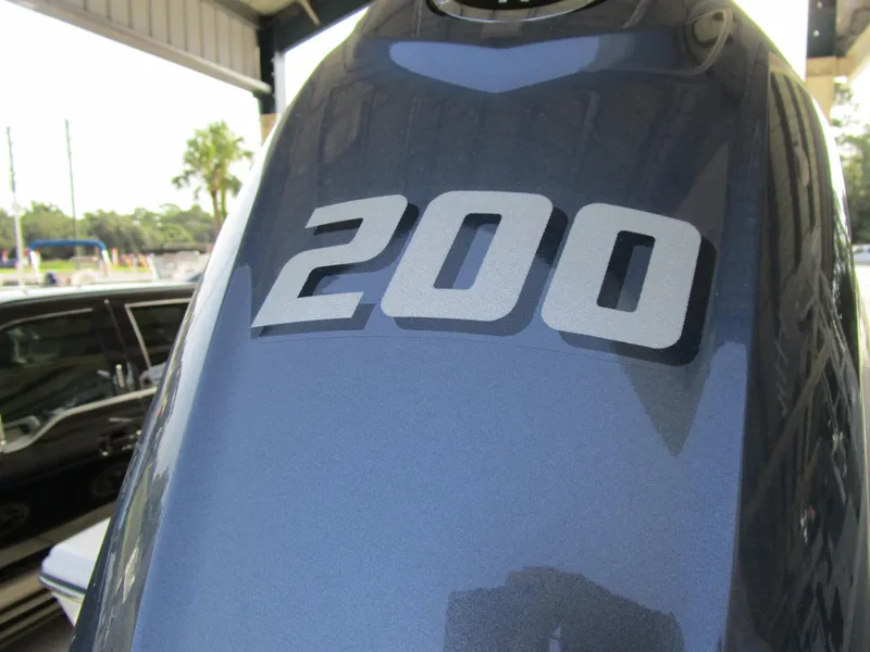 Slide: The Image of Close-up of 2024 Pathfinder TRS 2200 outboard motor with 200 decal. - 9