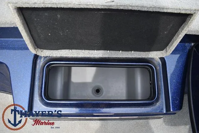 Slide: The Image of Open storage compartment of 2021 Nitro Z17 boat at Thayer's Marine. - 21