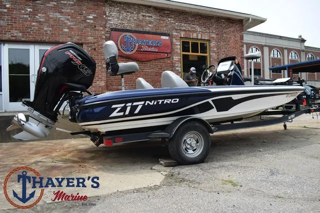 Slide: The Image of 2021 Nitro Z17 boat at Thayer's Marine dealership. - 36