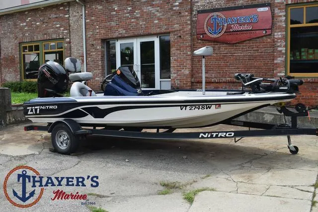 Slide: The Image of 2021 Nitro Z17 boat at Thayer's Marine dealership. - 39