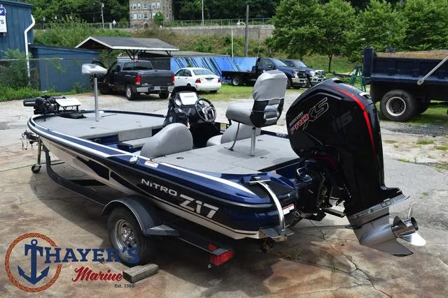 Slide: The Image of 2021 Nitro Z17 boat with Mercury Pro XS engine at Thayer's Marine. - 8