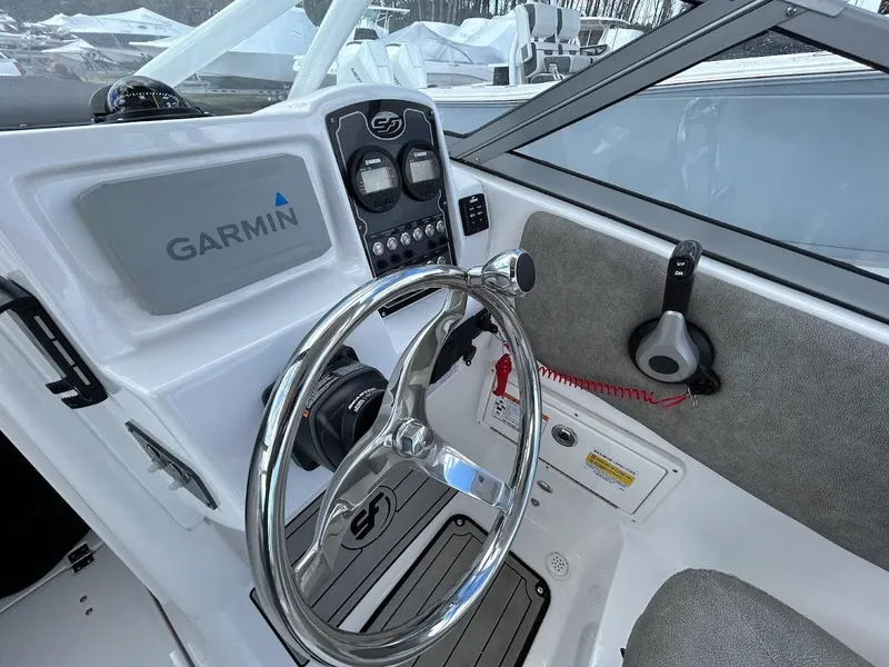 Slide: The Image of 2023 Sea Fox 226 Traveler boat dashboard with Garmin navigation system. - 13