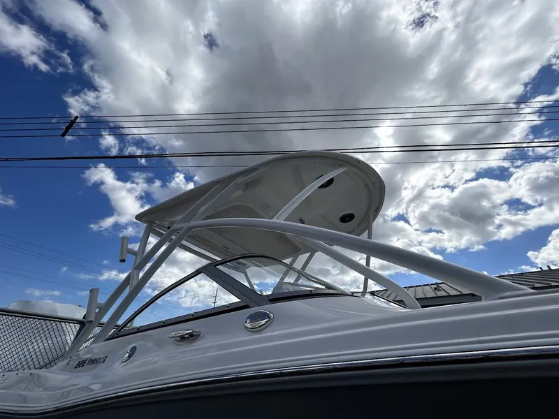 Slide: The Image of 2023 Sea Fox 226 Traveler boat under cloudy sky. - 4