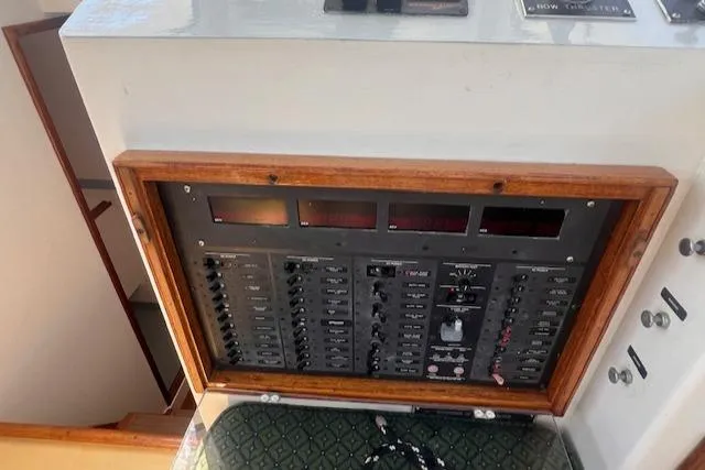 Slide: The Image of Control panel of a 1996 Custom Bolger PH Shoal-draft Ketch with wooden frame. - 22