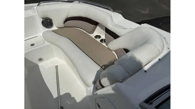 Slide: The Image of 2015 Hurricane SunDeck 2200 DC OB boat interior seating area. - 7