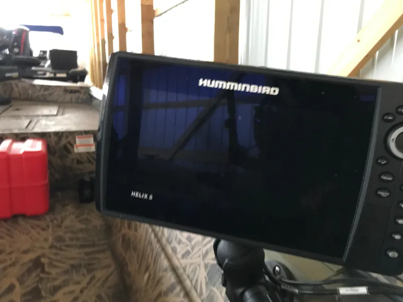 Slide: The Image of Humminbird Helix 8 fish finder on 2022 Crestliner 1760 Retriever Jon boat. - 11