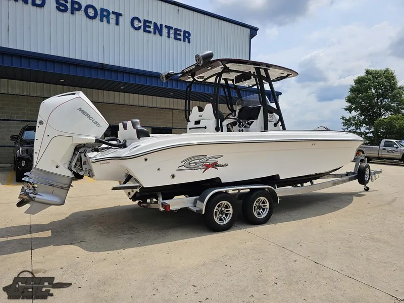 Slide: The Image of 2024 Glasstream 280 Pro GSX boat on trailer outside dealership. - 14