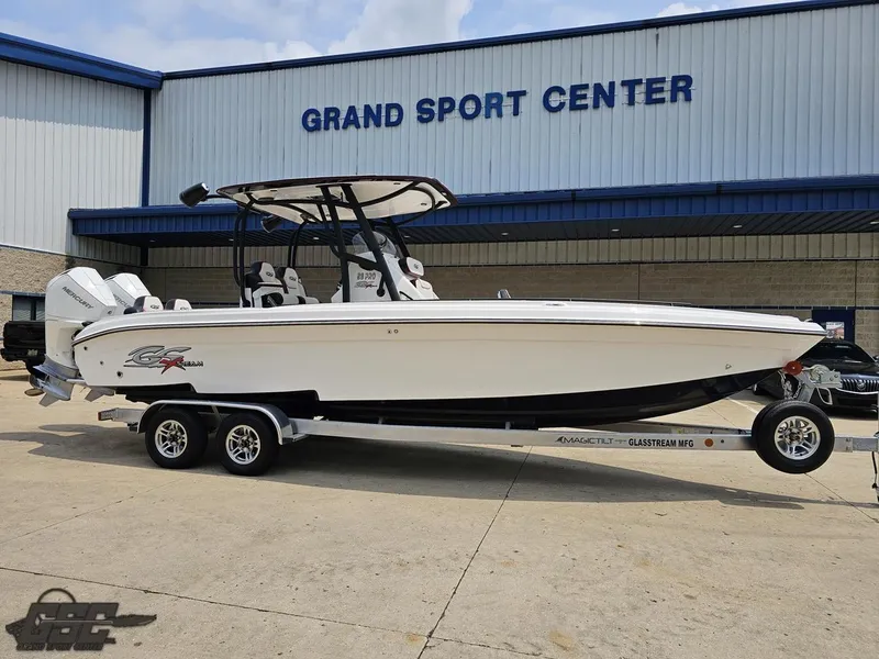 Slide: The Image of 2024 Glasstream 280 Pro GSX boat on trailer at Grand Sport Center. - 4