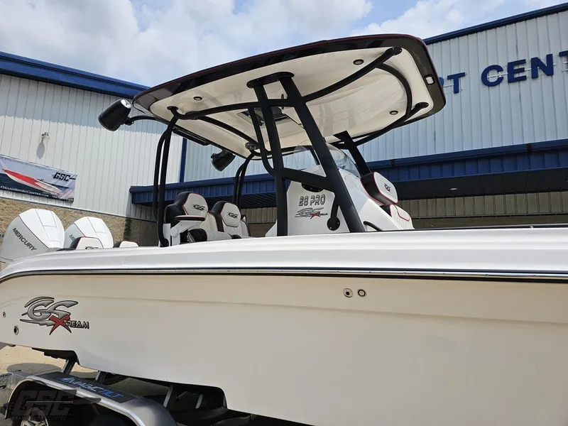 Slide: The Image of 2024 Glasstream 280 Pro GSX boat with T-top at a dealership. - 6