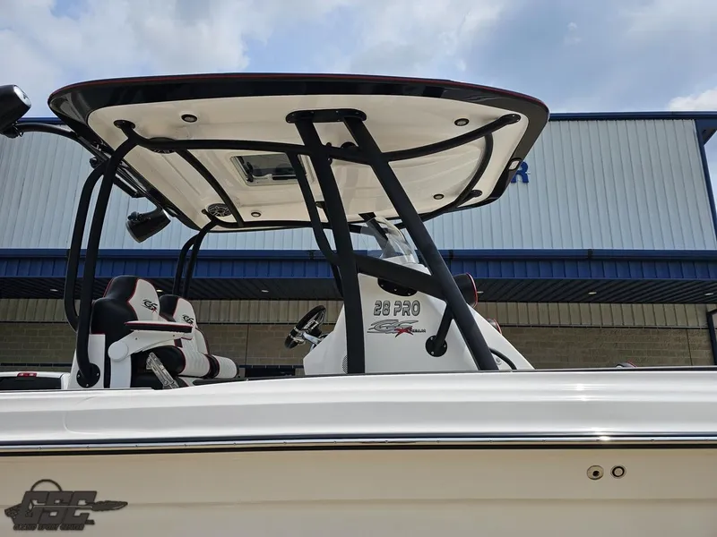 Slide: The Image of 2024 Glasstream 280 Pro GSX boat with T-top and seating. - 7