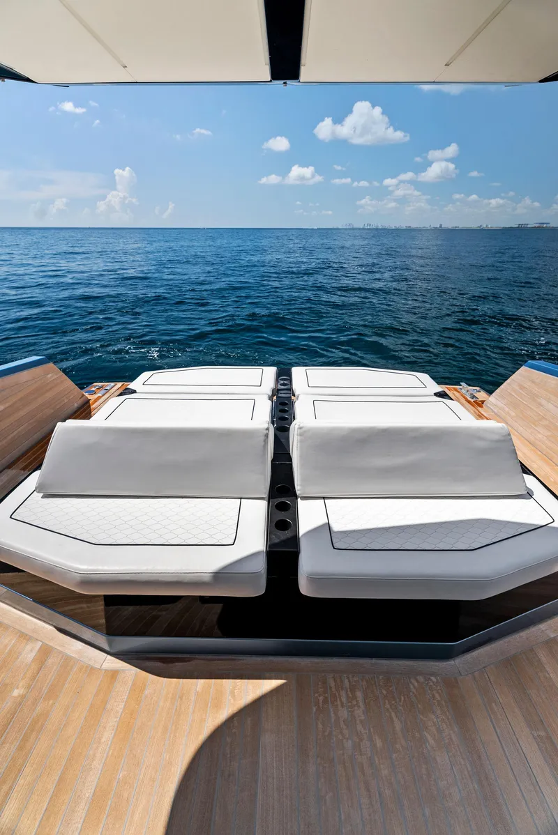 Slide: The Image of Luxury Wally WALLYPOWER58 yacht deck with ocean view, 2023 model. - 18