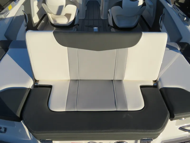 Slide: The Image of 2024 Chaparral 21 SSi boat interior seating with modern design. - 11