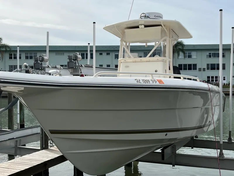 Slide: The Image of 2013 Stamas 317 Tarpon boat docked at marina. - 5