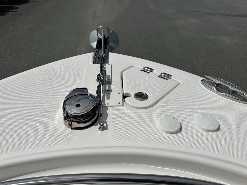 Slide: The Image of 2022 Robalo R242 boat bow with anchor and winch system. - 16