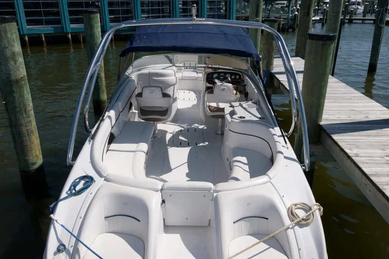 Slide: The Image of 2009 Four Winns 274 Funship boat docked at marina, interior view. - 8