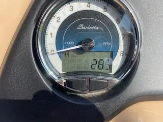 Slide: The Image of Close-up of 2023 Barletta Cabrio 22QC tachometer showing 2800 RPM. - 4