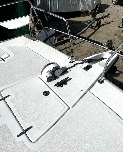Slide: The Image of Deck of 2010 Gemini 105Mc sailboat with anchor winch and cleat. - 8