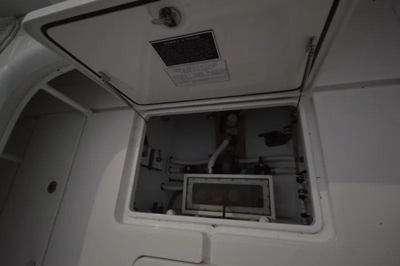 Slide: The Image of Open hatch compartment of 2018 Invincible 43 Open Fisherman boat. - 22