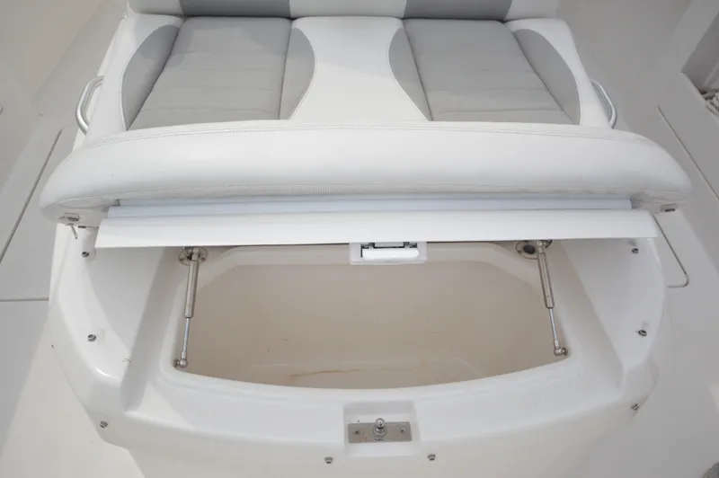Slide: The Image of 2018 Invincible 43 Open Fisherman storage compartment under cushioned seat - 8