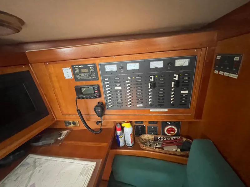 Slide: The Image of Control panel of a 2001 Tartan 4100 sailboat with navigation equipment. - 27