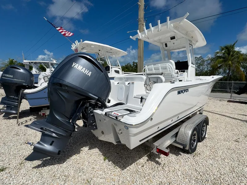 Slide: The Image of 2025 Sea Fox 248 Commander boat with Yamaha engine on trailer. - 3