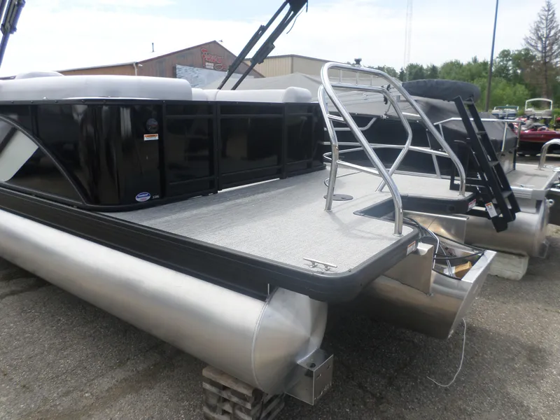 Slide: The Image of 2025 Godfrey Sweetwater 2286 SB Tri pontoon boat with rear entry ladder. - 3