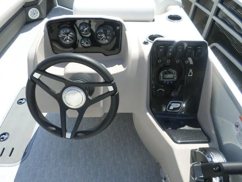Slide: The Image of 2024 Princecraft VECTRA 23 RL III boat steering console and dashboard. - 5