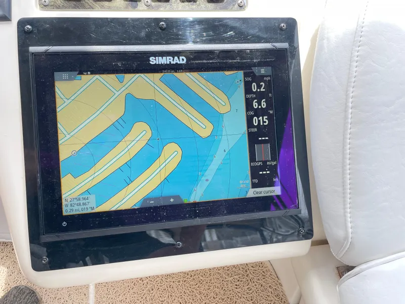 Slide: The Image of Simrad navigation display on 1998 Sea Ray 420 Aft Cabin yacht. - 37