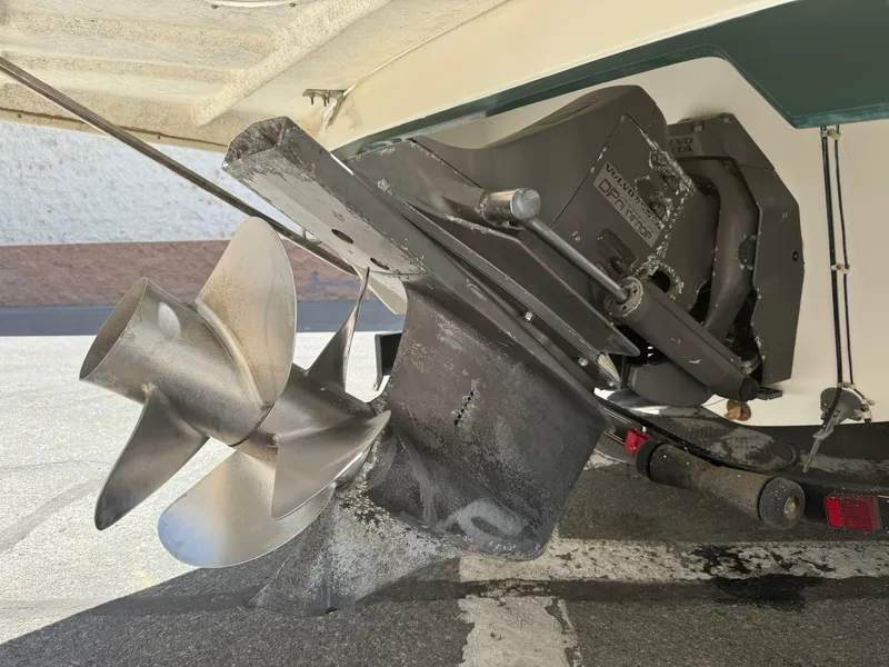 Slide: The Image of Close-up of a 2001 Cobalt 25 LS boat propeller and stern drive. - 7