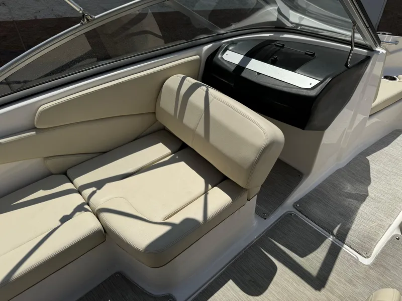 Slide: The Image of 2019 Regal 1900 ES Bowrider interior seating and dashboard. - 16