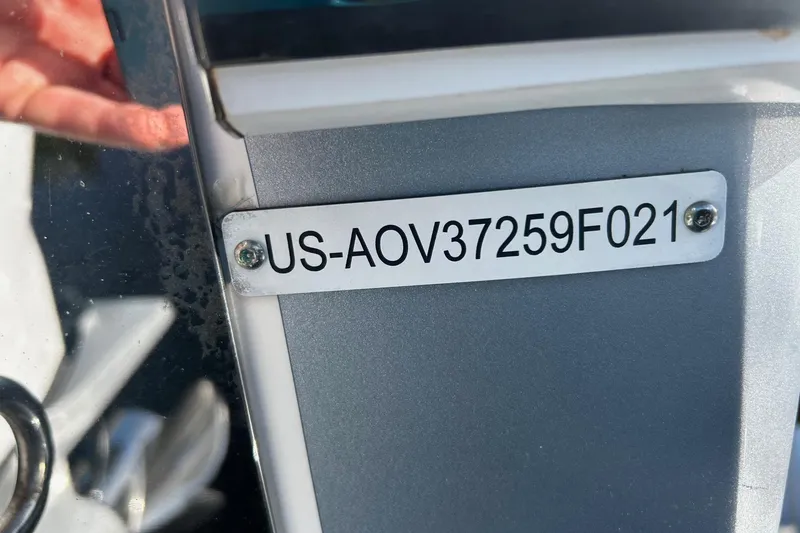 Slide: The Image of Hull identification number on 2021 Nor-Tech 390 Sport Center Console boat. - 28