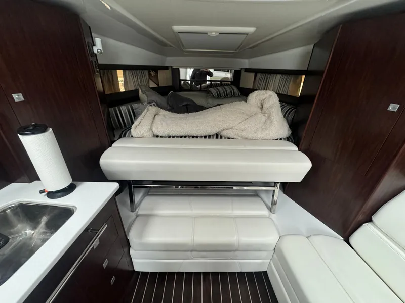 Slide: The Image of Interior of 2019 Monterey 335 SY yacht with cozy bed and modern amenities. - 34