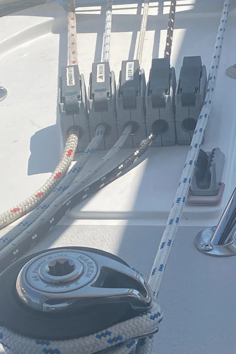 Slide: The Image of Sailing ropes and winch on a 2007 Catalina 470 yacht deck. - 18