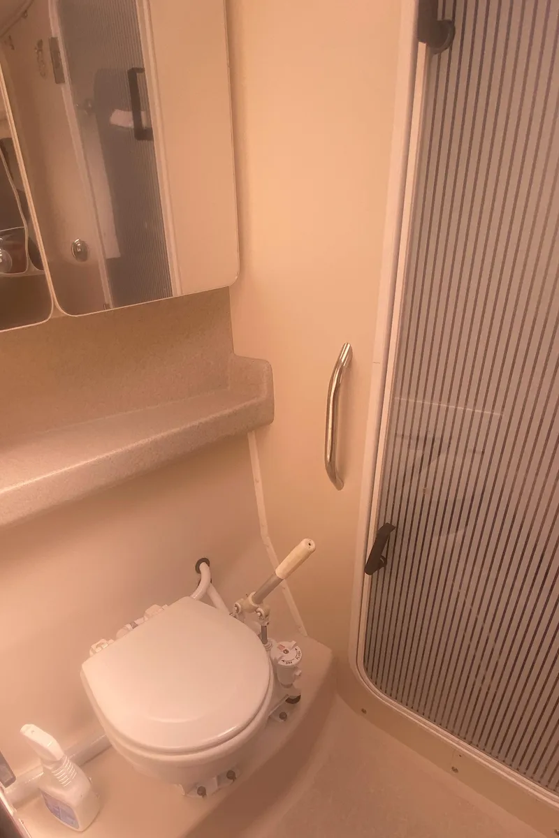 Slide: The Image of Bathroom interior of 2007 Catalina 470 yacht with shower and toilet. - 37