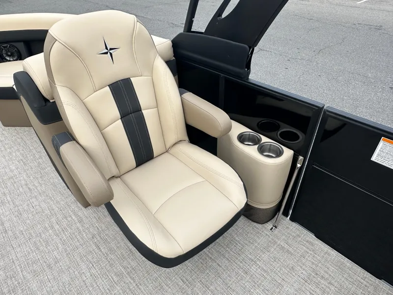Slide: The Image of Luxurious captain's chair on 2024 Berkshire 22RFX ARCH CTS 2.75 pontoon boat. - 18