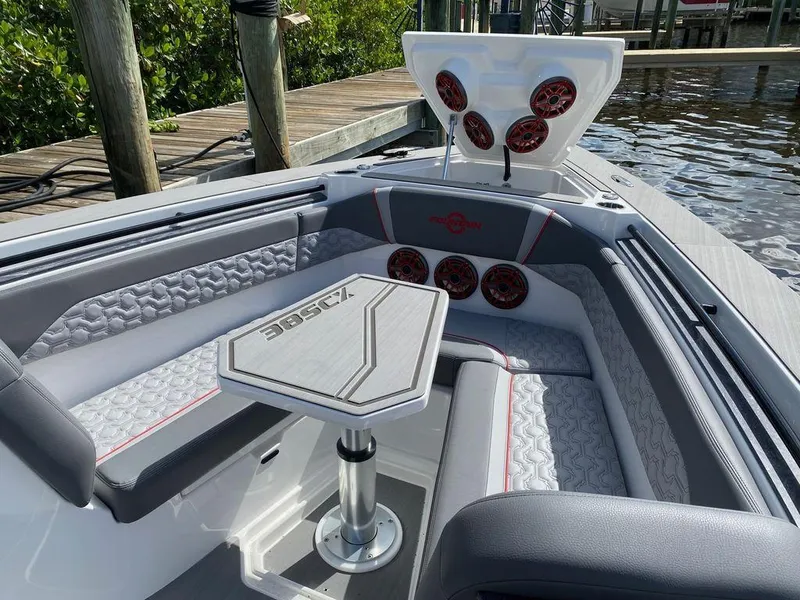 Slide: The Image of 2025 Fountain 38 SCX boat with powerful Racing 400 outboard engines. - 10