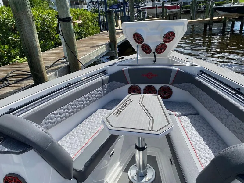 Slide: The Image of 2025 Fountain 38 SCX logo on boat exterior. - 11