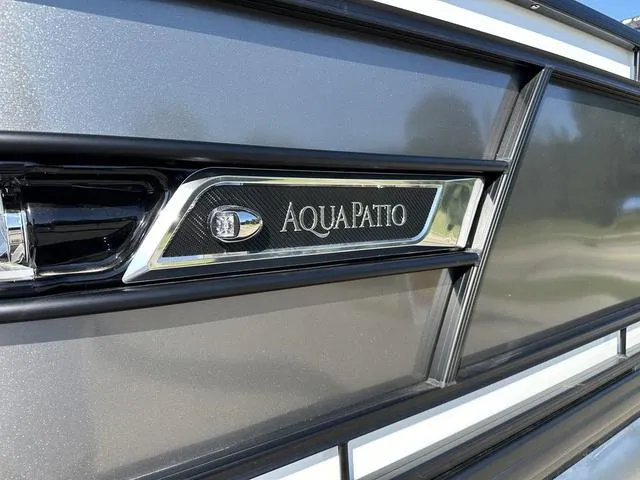 Slide: The Image of Luxurious interior of 2025 Godfrey AP 255 SBC pontoon boat with plush seating and modern design. - 22