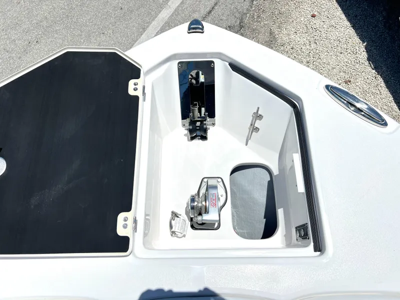 Slide: The Image of 2025 Sea Fox 328 Commander anchor locker with windlass system. - 25