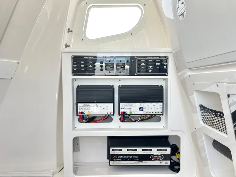 Slide: The Image of Control panel and electrical system of 2025 Sea Fox 328 Commander boat. - 35