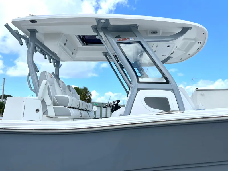 Slide: The Image of 2025 Sea Fox 328 Commander boat with T-top and seating. - 8