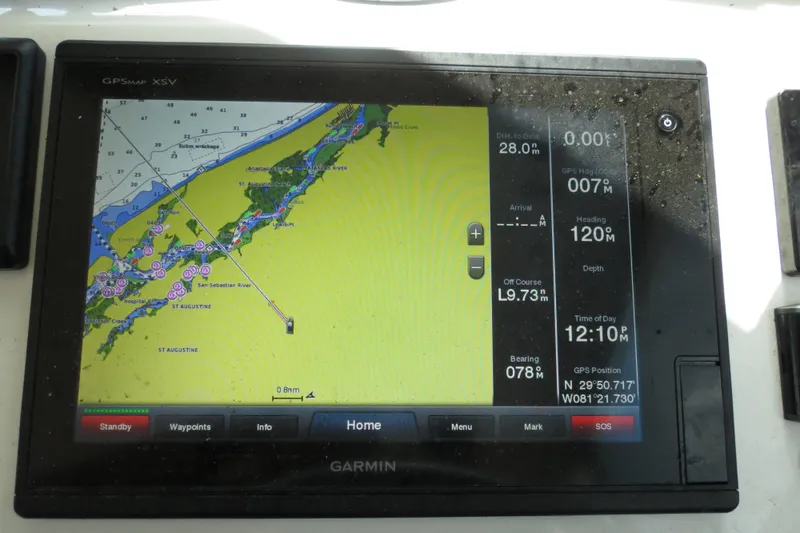 Slide: The Image of Garmin GPS display on a 2018 Parker 2520 XLD Sport Cabin boat. - 36