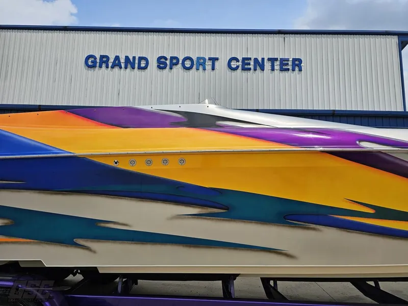 Slide: The Image of 2004 Outerlimits 42 Legacy speedboat at Grand Sport Center. - 6