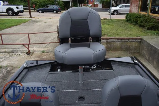 Slide: The Image of 2024 Tracker Pro 170 boat with Thayer's Marine logo. - 28