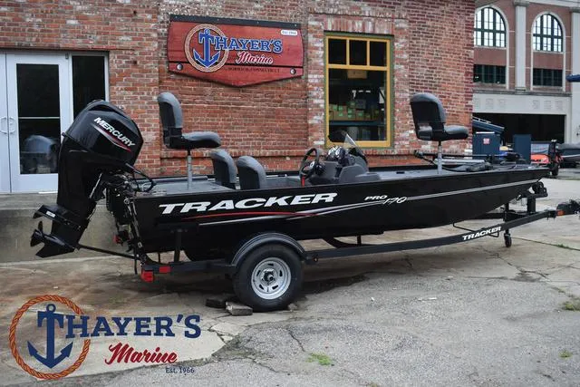 Slide: The Image of 2024 Tracker Pro 170 boat at Thayer's Marine dealership. - 3